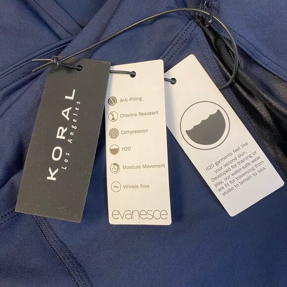KORAL Activewear Leggings NWT H2O Luxury Compression Workout Pants Blue Black S - Picture 12 of 12